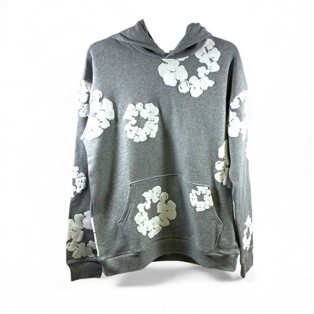Denim Tears NWT Cotton Wreath Hoodie in Gray Size S